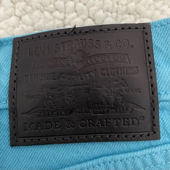 Levi’s Made & Crafted Blue Mist Organic Cotton Blend Barrel Crop Jeans Size 28 - Picture 11 of 14